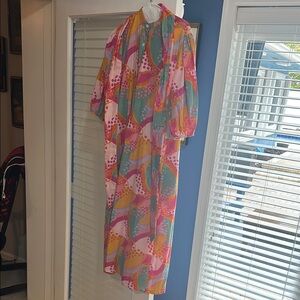 Get Ready for Spring! Colorful Patterned Short Sleeve Maxi Dress